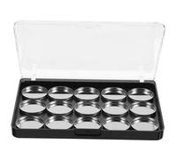 Didiseaon Eyeshadow Palette and Custom Makeup Storage Magnetic DIY with 15 round Grids Black Sturdy Acrylic and Iron Material, Empty Eyeshadow Container for Travel Use