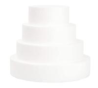 Didiseaon Fake Cake Dummies Set: 4pcs Artificial Foam Birthday Cake Rounds Polystyrene Cake-Making Faux Decorating Practice for Birthday Wedding Display