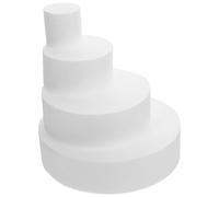 Didiseaon Fake Cake Dummies Set: 4pcs Artificial Foam Birthday Cake Rounds Polystyrene Cake-Making Faux Decorating Practice for Birthday Wedding Display