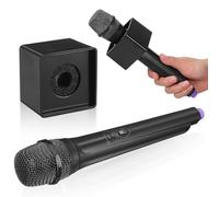 Didiseaon Fake Microphone Prop: Pretend Microphone with Square Cube Mic Flag Station Plastic Costume Mic News Reporter Prop Play Stage Party Accessory
