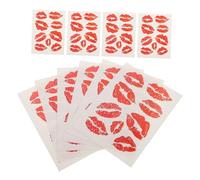 Didiseaon Fake Tattoo Stickers 10pcs Waterproof Lipstick Mark Temporary Body and Face for Valentine’s Day Party Decoration