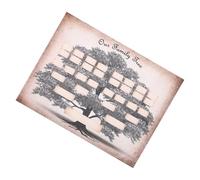 Didiseaon Family Tree Chart Canvas Pine Frame 30X40Cm - Handwritten Fillable Genealogy Poster for Classroom Projects, Home and Office Wall Decoration