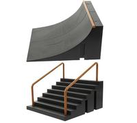 Didiseaon Fingerboard Ramps 2Pcs Mini Skateboard Park Kit Kids Finger Skateboard Obstacle Ramp Props for Training Coordination and Skill Development