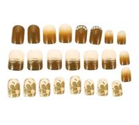 Didiseaon Flower Pearl Fake Nails 24pcs Press-On Removable Nail Art for Women, Wearable False Fingernails Shiny Decor, Suitable for Daily and Party Use