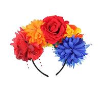 Didiseaon Flower Rainbow Headband for Women Floral Crown Hair Accessory Elegant Party Headpiece for Weddings Festivals and Costumes Multi Color Design