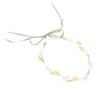 Didiseaon Flower Wreath Headband Bridal Hair Accessory for Weddings, Featuring Natural and Elegant Design, Golden Alloy and Ribbon Material, Not Easy to Fall, for Brides and Teens