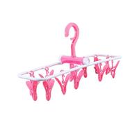 Didiseaon Foldable Windproof Laundry Hanger with Strong Clips Rust-resistant Drip Drying Rack for Socks Underwear Space-saving Foldable Clothes Pegs Dryer in Candy Pink Easy Assembly No