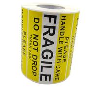 Didiseaon Fragile Warning Labels Yellow Cargo Transport Stickers Self Adhesive Shipping Warning Signs for Package Handling and Safe Moving