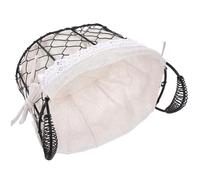 Didiseaon Fruit Basket with Handle, Egg Basket, Oval Iron and Cotton Cloth, Detachable Washable Lining, Double Handles, for Fruits and Bread, Home Organisation
