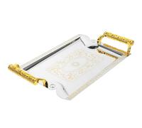 Didiseaon Fruit Elegant Serving Tray with Handle, Large Capacity Metal Decorative Tray for Business Occasions and Hotel Use, for Desserts and Breakfast Serving
