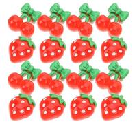 Didiseaon Fruit with Eye-catching Decorative Effect Nail Art Slices Resin Red 60pcs Elegant Strawberry and Cherry Shapes for Nail Accessories and Decorations