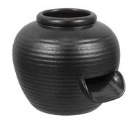 Didiseaon Garden Water Fountain Jar Black Ceramic Waterfall Pot for Outdoor Garden and Fish Tank Ancient Design Self Cleaning Water System Weatherproof for Tranquil Home Decor