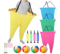 Didiseaon Giant Pants Yard Game Set with Bouncy Beach Balls Pumps Flags Kids Adults Portable Outdoor Toss Catch Team Activity Lawn Party Picnic Summer Carnival Family Playing Sports Tools