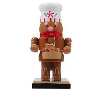 Didiseaon Gingerbread Nutcracker Christmas Decorations: Gingerbread Man Nutcracker Figures Wooden Puppet Ornament for Home Party Table Display Decor