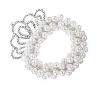 Didiseaon Girls Pearl Crown Tiara Hair Tie Elastic Beaded Headband for Little Girls Unique and Chic Design