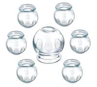 Didiseaon Glass 7 Piece Cupping Therapy Set for Home Body Care Strong Suction Massage Cups with Smooth Round Mouth Reusable Glass Cups for Family Use