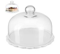 Didiseaon Glass Cake Plate with Dome Lid Protective Cake Cover and Round Tray for Desserts Pastries Kitchen Dining Bakery Display Food Hood for Serving and Storage