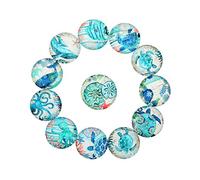 Didiseaon Glass Patch Delicate Glass Stickers 20pcs for DIY Jewelry Design Marine Pattern Random Color Suitable for Crafting Cuff Links and Decorative Nautical Accessories