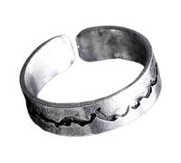 Didiseaon Glow-in-the-dark Adjustable Opening Finger Ring Blue Crack Design Antique Silver Fashion Jewelry for Men Women Nightwear Accessories