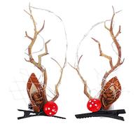 Didiseaon Glowing Antler Hair Clip Christmas Deer Horns Cosplay Costume Accessory