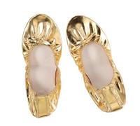 Didiseaon Gold Soft Sole Ballet Shoes for Women Lightweight Split Sole Dance Slippers for Belly Dance Yoga Gymnastics Comfortable Fit with Elegant Shiny Finish Portable Professional Flats