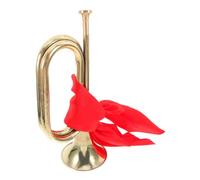 Didiseaon Golden Copper Bugle Trumpet with Rich and Powerful Tone with Cloth Case Easy to Handle Performance Instrument Portable Hand Held Horn for Bands