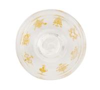 Didiseaon Golden Offering Bowl for Buddhist Sacrifice Rituals Transparent Holy Water Cup with Symbols Anti-Fade Decorative Supply for Temple and Meditation Use