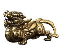 Didiseaon Golden Pixiu-shaped Brass Ornament Auto Decorations Brass Crafts with Vivid Images Fine Workmanship Beautiful Generous Style for Office Car
