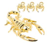 Didiseaon Golden Scorpion with Textured Look 4pcs Car Stickers Made of Zinc Alloy Unique 3d Metal Car Badge Decals to Decorate Your Vehicle Exterior for Men and Women