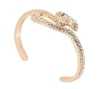 Didiseaon Golden Snake Bangle Bracelet for Women, Adjustable Alloy Cuff Bangle with Stylish Curved Design, Wrist Jewelry for Weddings and Engagements