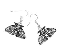 Didiseaon Gothic Drop Earrings Moth Dangle Earrings for Women Vintage Silver Tone Gothic Jewelry