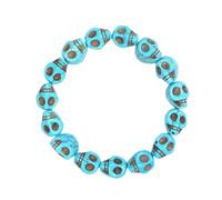 Didiseaon Green Halloween Skeleton Bracelet Stone Skull Weaving Accessory