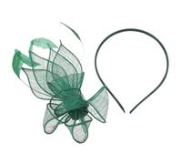 Didiseaon Green Mesh Fascinator Headband and Hair Clip Set Small Cocktail Tea Party Hat Women’s Hair Accessory for Halloween Christmas
