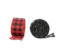 Didiseaon Grid Ribbons Decor Christmas Burlap Ribbon Christmas Edge Tartan Plaid Ribbon for Ribbons Bow
