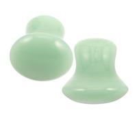 Didiseaon Gua Sha Tools Light Green Jade Mushroom Shaped 2pcs for Face and Body Massage, Skin Caring and Comprehensive Care Jade Massage Stones Suitable for Spa and Home Use