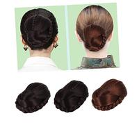 Didiseaon Hair Bun Wig Bag Braided Chignon Extensions Synthetic Fiber for Dance Party Daily Styling Random Color
