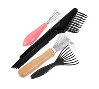 Didiseaon Hairbrush Cleaner Tool 4Pcs Portable Plastic Metal Hair Removal Brush Cleaner for Airbag Combs and Styling Tools Home Use