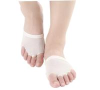 Didiseaon Half Palm Belly Ballet Gymnastics Shoes 5 Holes Dance Foot Thongs Size 37-38 Breathable Polyester Microfiber Comfortable Thick Pad