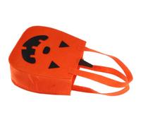 Didiseaon Halloween Felt Pumpkin Candy Treat Bag with Handle Design, Space-saving Felt Cloth Goodie Bag for Halloween Party, Unique Cartoon Patterns Pumpkin Shape Candy Pouch