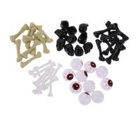 Didiseaon Halloween Tabletop Decor Realistic Hollow Eyeballs with Blood Vessels Spooky Skull and Bone Props for Home Party Craft Supplies Reusable Plastic Decorations for Indoor Outdoor Use