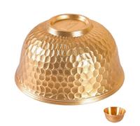 Didiseaon Hammered Brass Bowl Decorative Centerpiece for Altar Ritual | Golden Metal Finish, Minimalist Vintage Style, Suitable for Incense Ashes, Appetizers, Parties, Daily Use