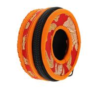 Didiseaon Handmade Embroidered Temple Bell Bag with Auspicious Patterns Meditation Bell Protector Case Compact Storage Box for Tibetan Cymbals Portable and Secure for Yoga and Prayer Use