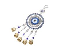 Didiseaon Handmade Sunflower Evil Eye Charm Pendant with Bell Artisan Wind Chime Hanging Decoration for Car Rearview Mirror Outdoor Garden Home Ornament Stylish Protective Decor
