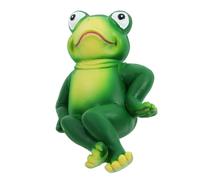 Didiseaon Handpainted Resin Frog Statue Desktop Decor Garden Ornament Lightweight Unique Frog Figurine for Peace Symbol and Home Office Display