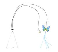 Didiseaon Hanging Cat Teaser Wear-resistant Kitten with Adjustable Buckle Iron and Plush Blue for Cats and Kittens