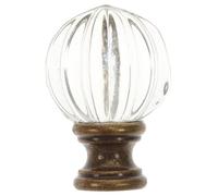 Didiseaon Harp Lamp Finial Glass Ball Design with Bronze Base Chic Desk Lamp Knob Decoration Contemporary Light Fixture Cap Easy to Install Artistic Lighting Accessory