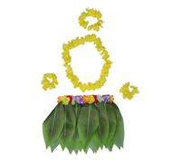 Didiseaon Hawaiian Luau Party Outfits for Women Comfortable Adult Grass Skirt Costume with Classic Flower Lei Lightweight Material for Tropical Beach Gatherings and Luau Events