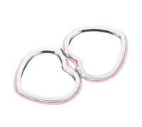 Didiseaon Heart Shaped Embroidered Compact Folding Mirror for Women Double Sided Portable Mini Handheld Mirror with Durable Flip Design Lightweight for Purse Pocket Handbag