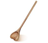 Didiseaon Heart Shaped Wooden Spoon with Long Ergonomic Handle Multi-Function Brown Wood Cooking Spoon for Appetizers and Tea Elegant High-Grade Household Mixing