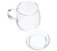 Didiseaon Heat-Resistant Glass Coffee Mug with Lid 350Ml Mushroom-Shaped Cup for Milk, Tea, Cold Drinks Suitable for Home Use